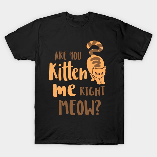 Are You Kitten Me Right Meow Funny Cats And Kittens T-Shirt by ryanjaycruz